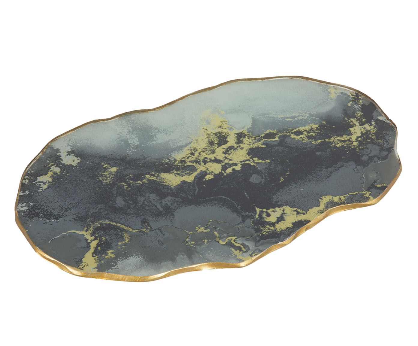 Centro de Mesa Org&acirc;nico Stone Onix com Borda Dourada - image 0