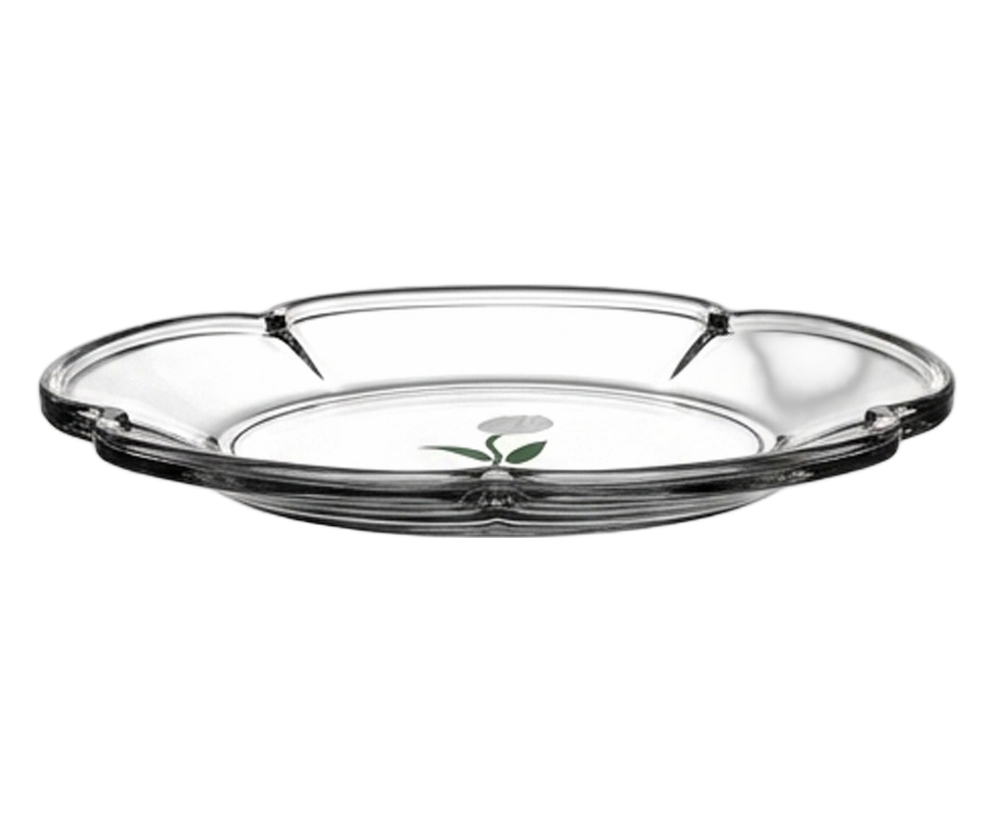 Jogo de Pratos para Sobremesa em Cristal Ecol&oacute;gico Tulipa Verde image number 3