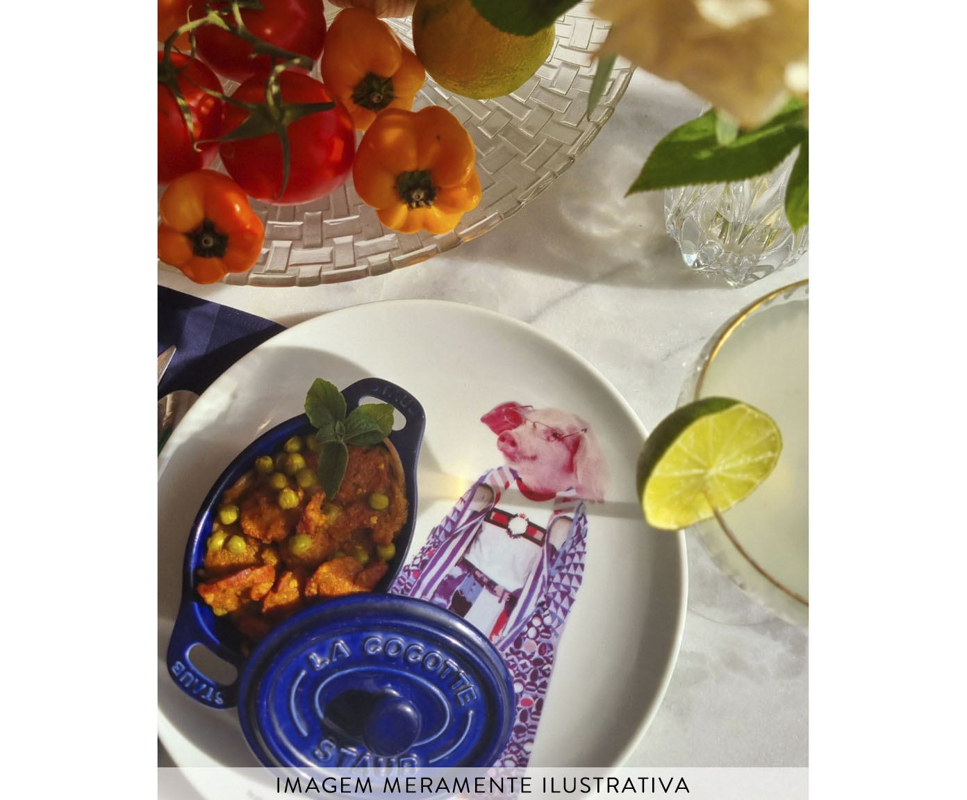 Prato de Porcelana Porco Fashion Arthur image number 4