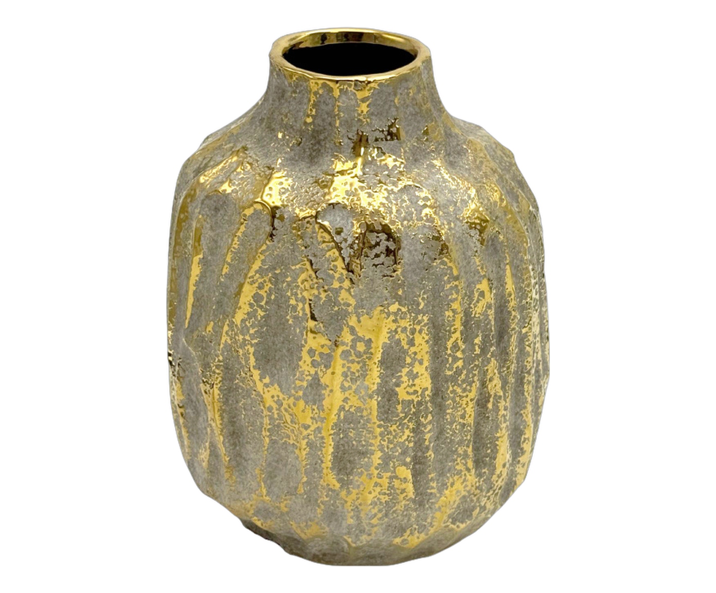 Vaso Decorativo Elvaron Dourado e Marrom image number 0