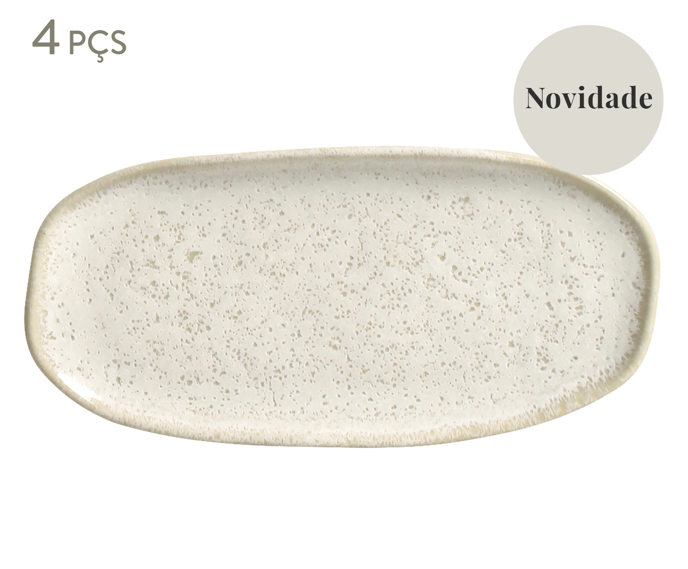 Jogo de Travessas Oval Rasa Pequena Org&acirc;nico Vanilla Cru - image 0