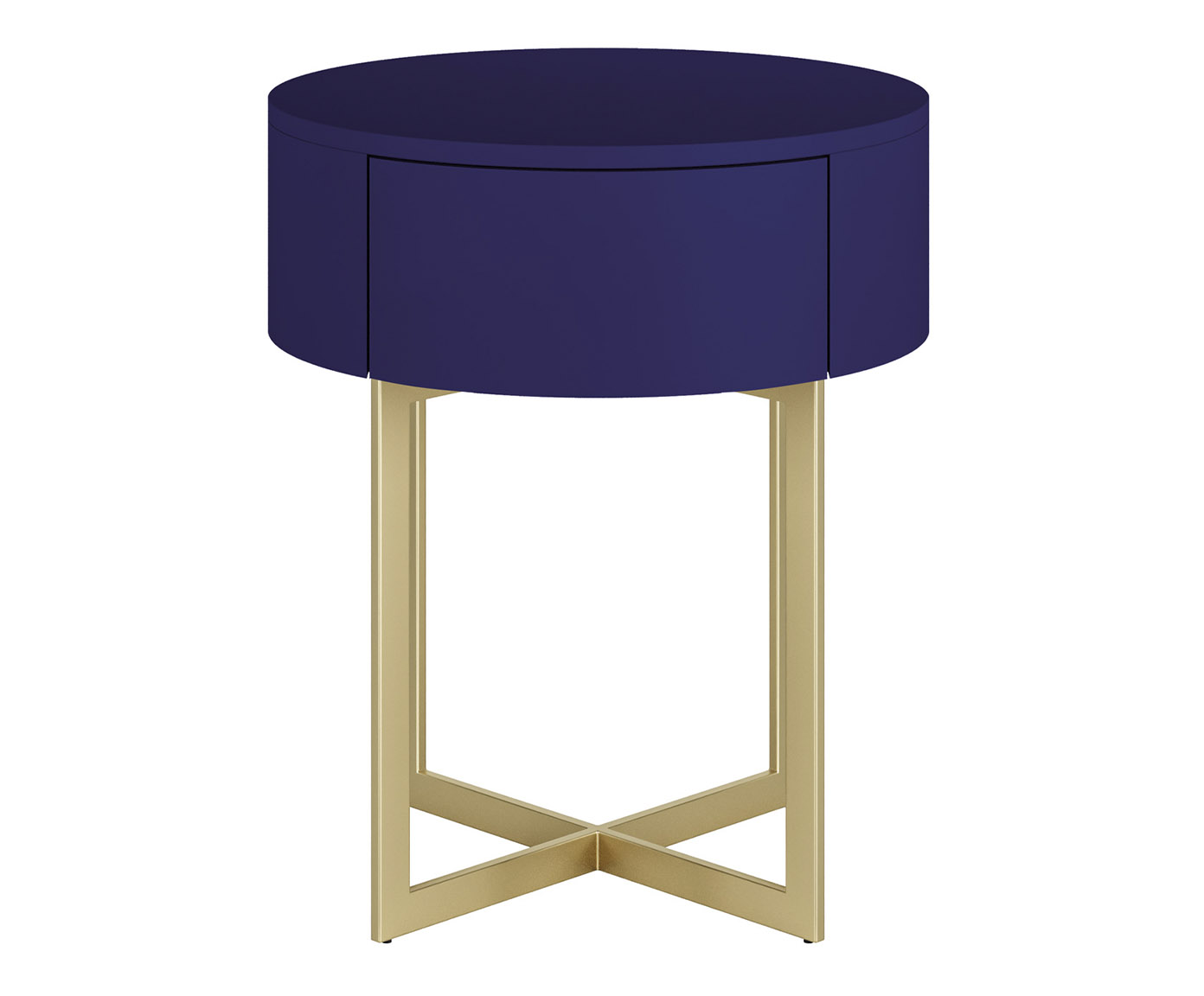 Mesa de Cabeceira Redonda Pecci Azul e Dourado - image 0