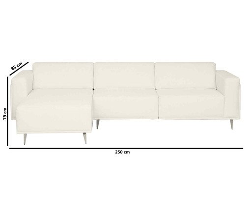 Sof&aacute; Modular com Chaise Ant&ocirc;nio Ch&aacute; Branco image number 3