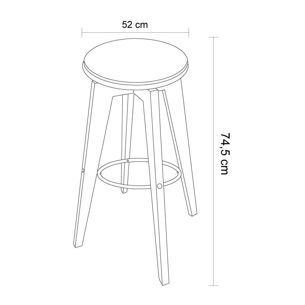 Banqueta Ron - Preto - image 1