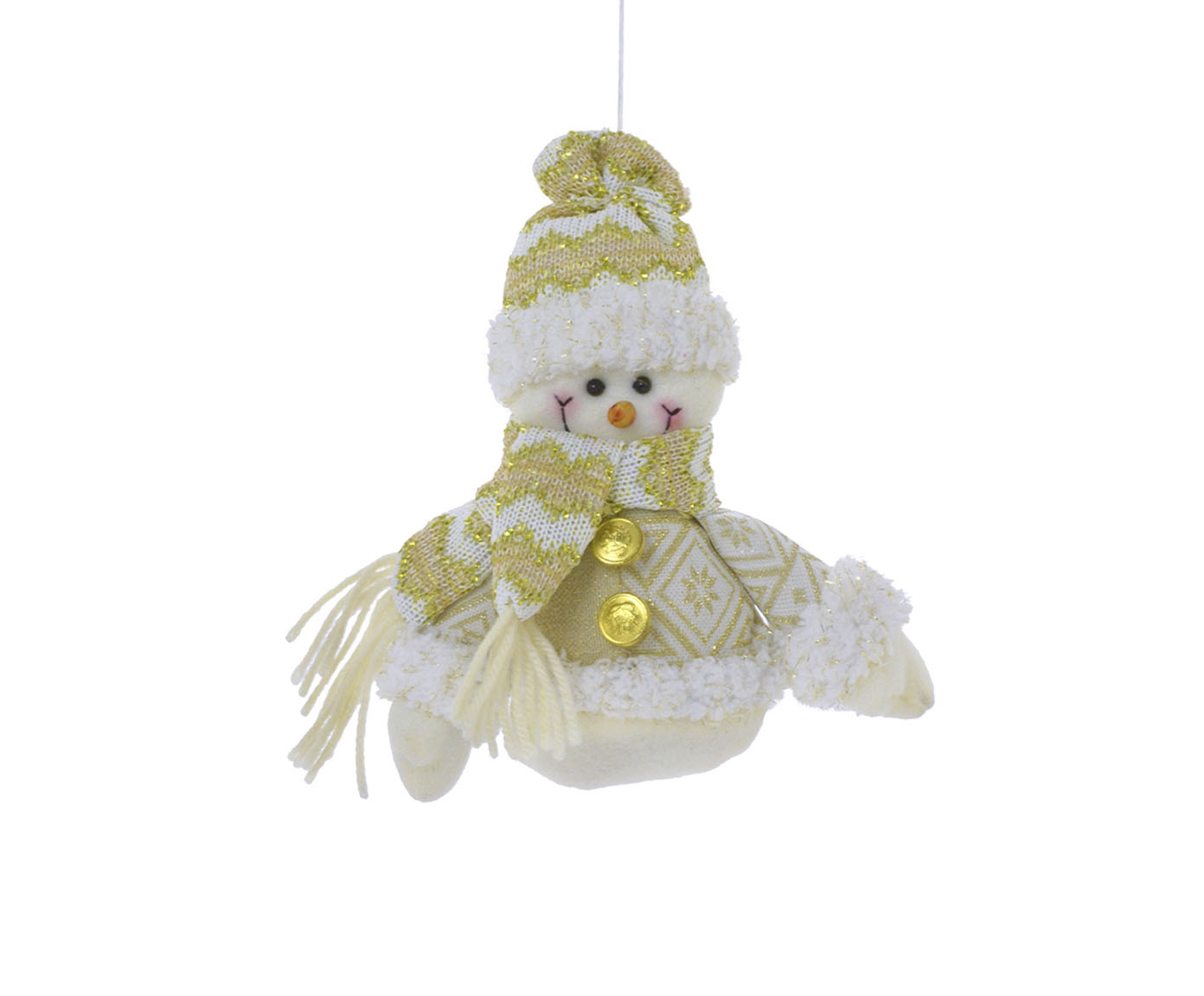 Adorno de &Aacute;rvore de Natal Boneco de Neve Dourado - image 0