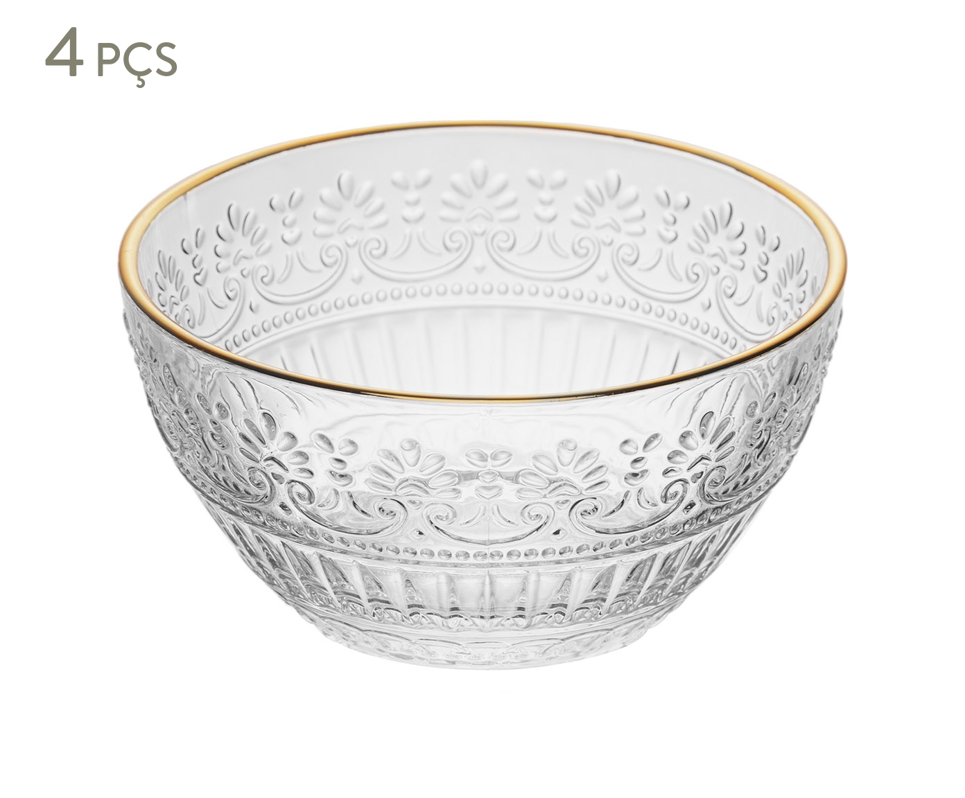 Jogo de Bowls com Fio Dourado Mauve - image 0