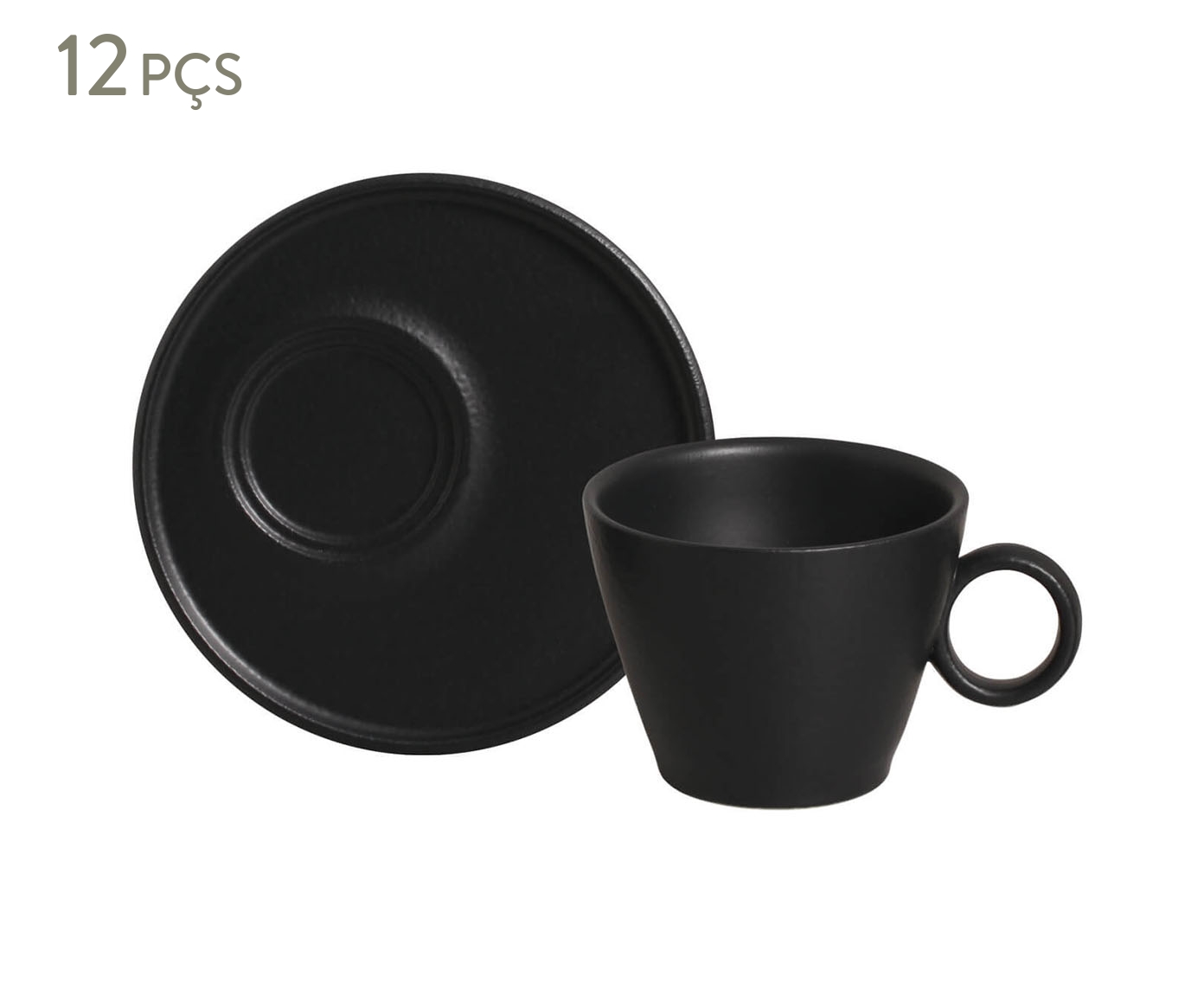 Jogo de X&iacute;caras para Ch&aacute; Neo Neo Preto Matte - image 0