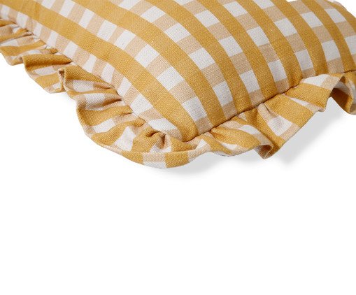 Capa de Almofada Retangular Estampada com Babados Vichy Elena Amarelo image number 4