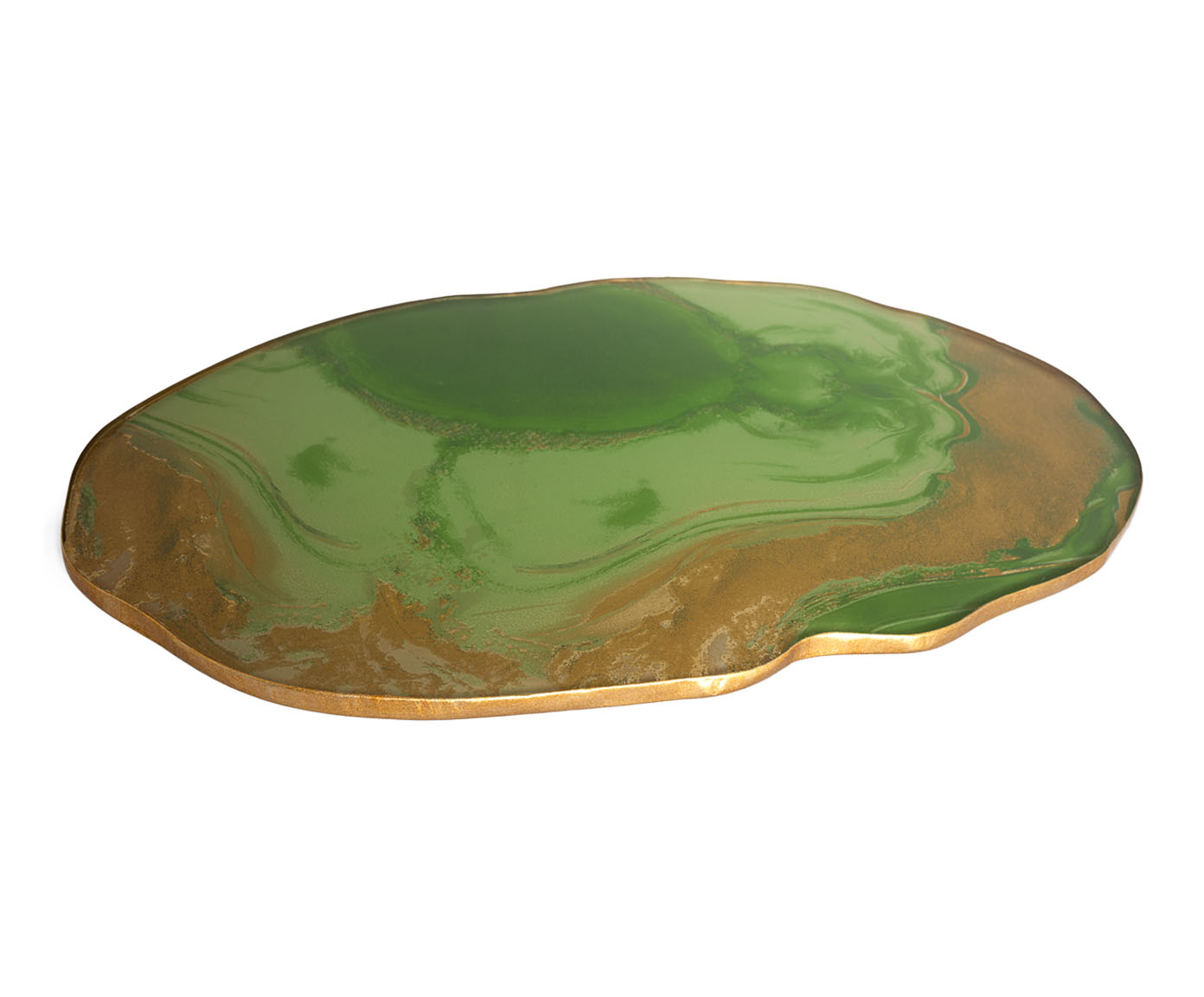 Centro de Mesa Oval Grande Stone Quartzo Verde image number 0