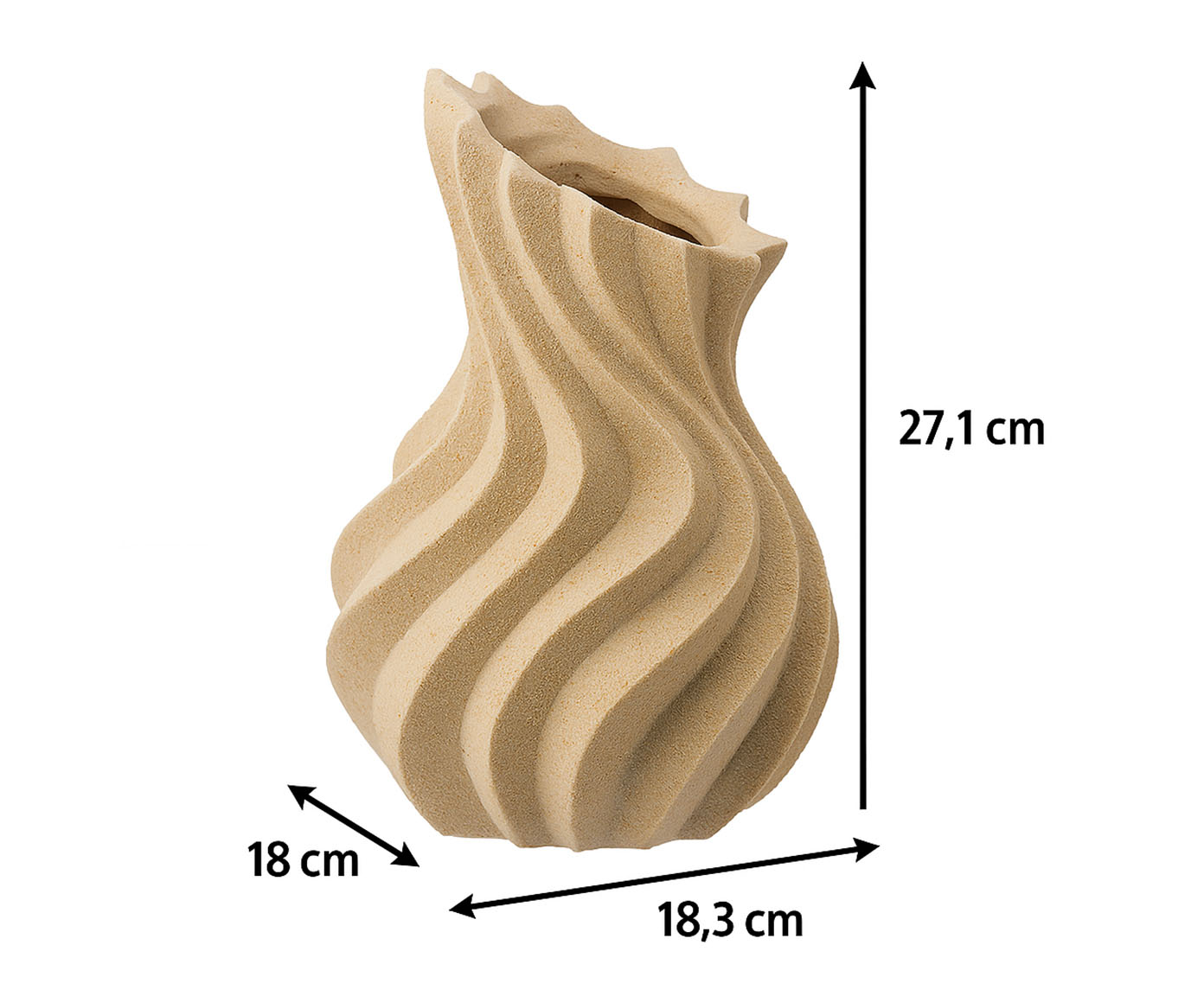 Vaso Cer&ecirc;mico Ciclone Bege image number 4