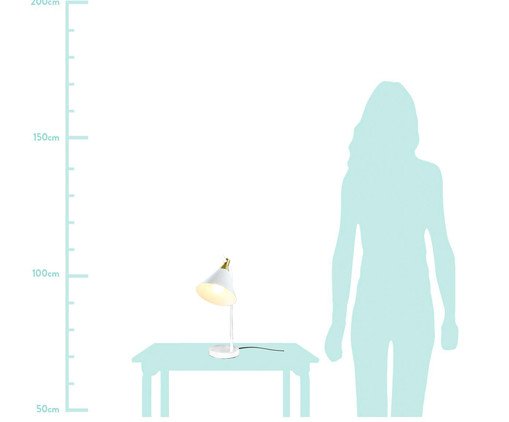 Lumin&aacute;ria de Mesa Luisa Branco e Dourado - Bivolt image number 1
