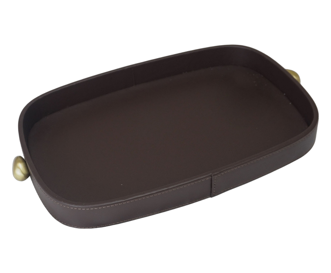 Bandeja Decorativa Sorelle Dourado e Marrom image number 0