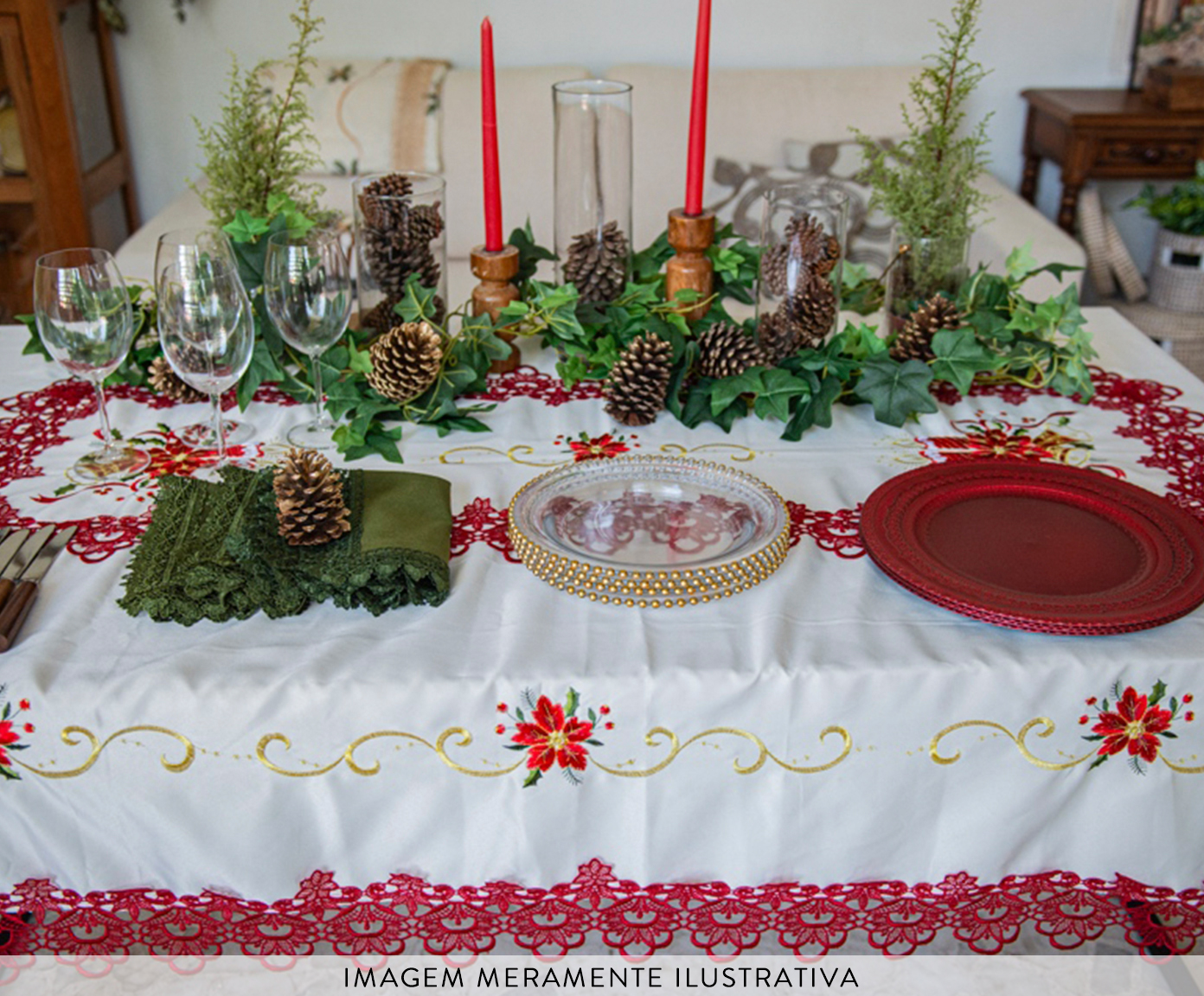 Toalha de Mesa Natal Creme image number 3