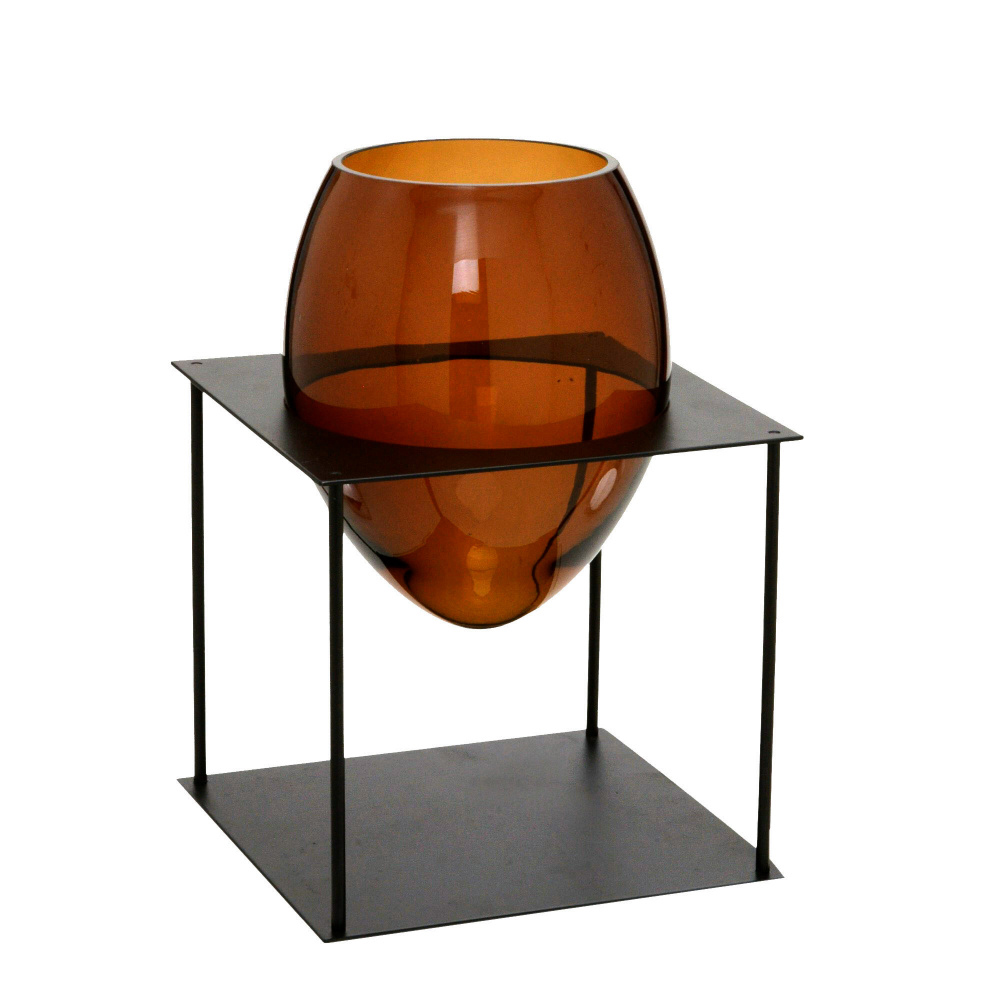 Vaso com Suporte Decorativo &Acirc;mbar e Preto image number 0