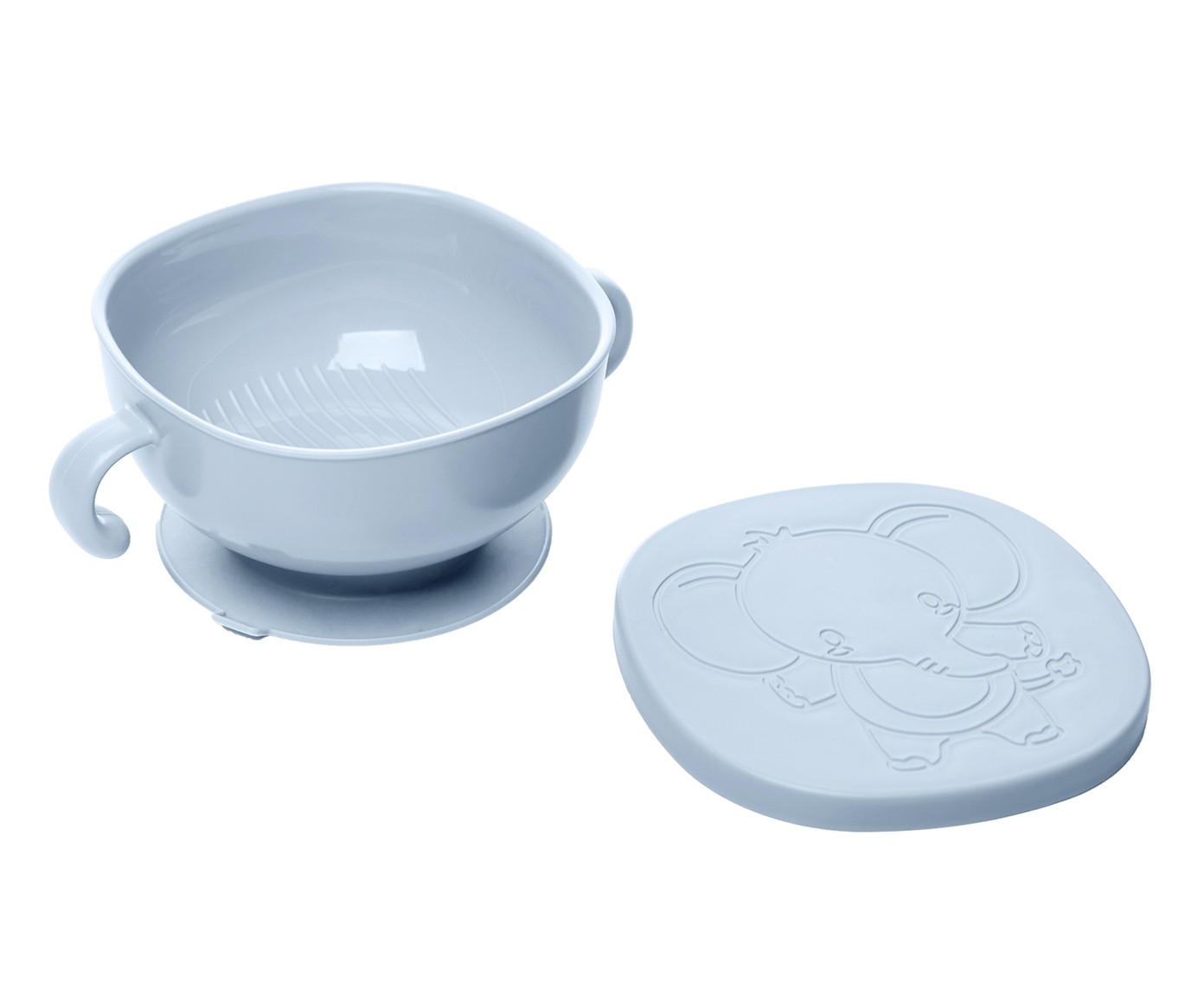 Bowl com Tampa e Ventosa Baby Elefante Azul image number 2