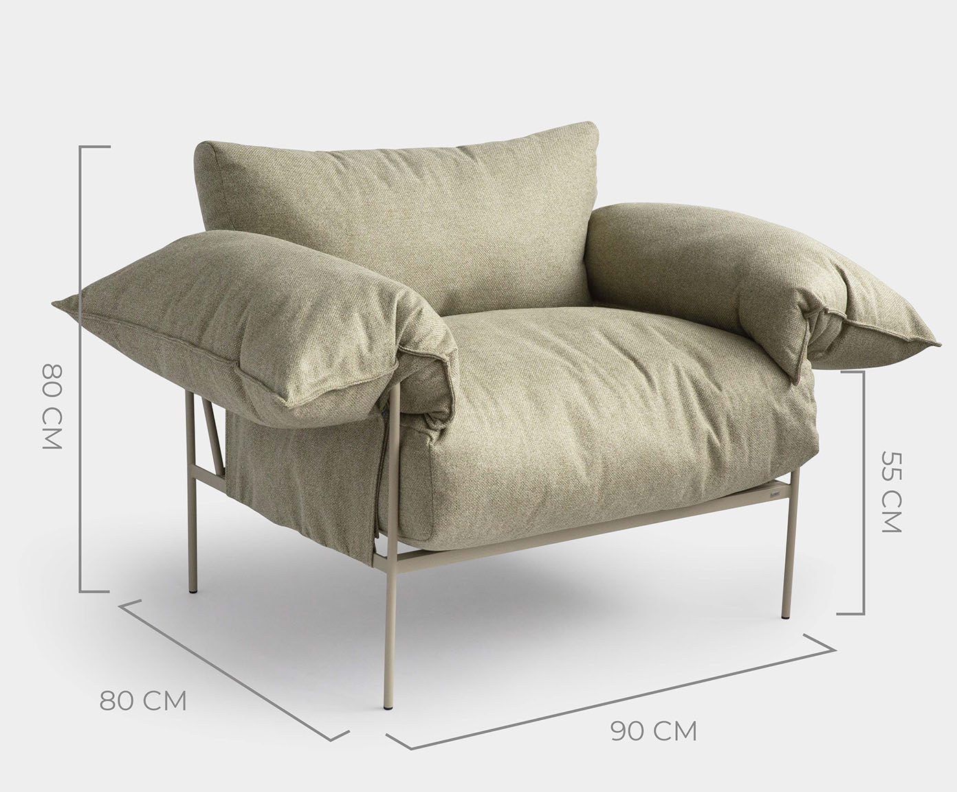 Poltrona Confort&aacute;vel Asa Dark Sage Taupe image number 4