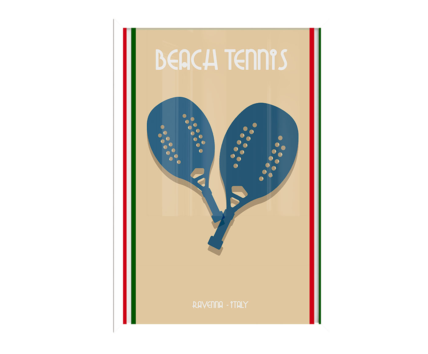 Quadro Beach Tennis Ravenna com Moldura Branca image number 0