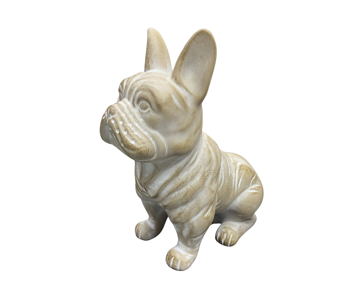 Escultura Bulldog Franc&ecirc;s Bege Patinado - image 0