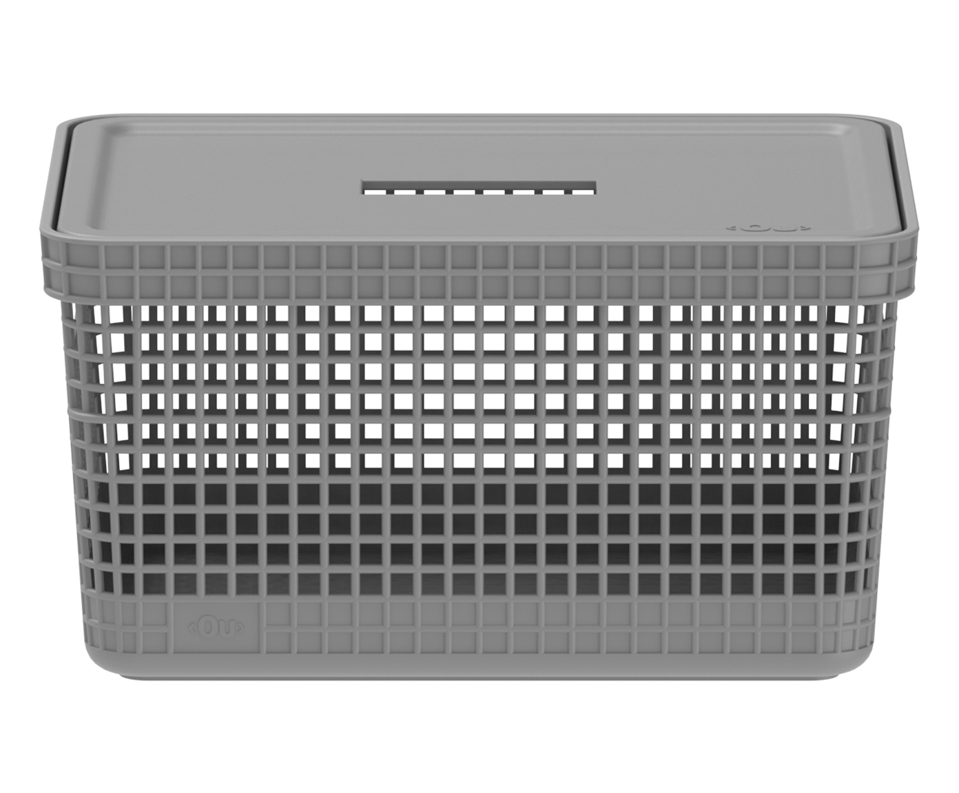 Cesto com Tampa Grid I Cinza - image 0
