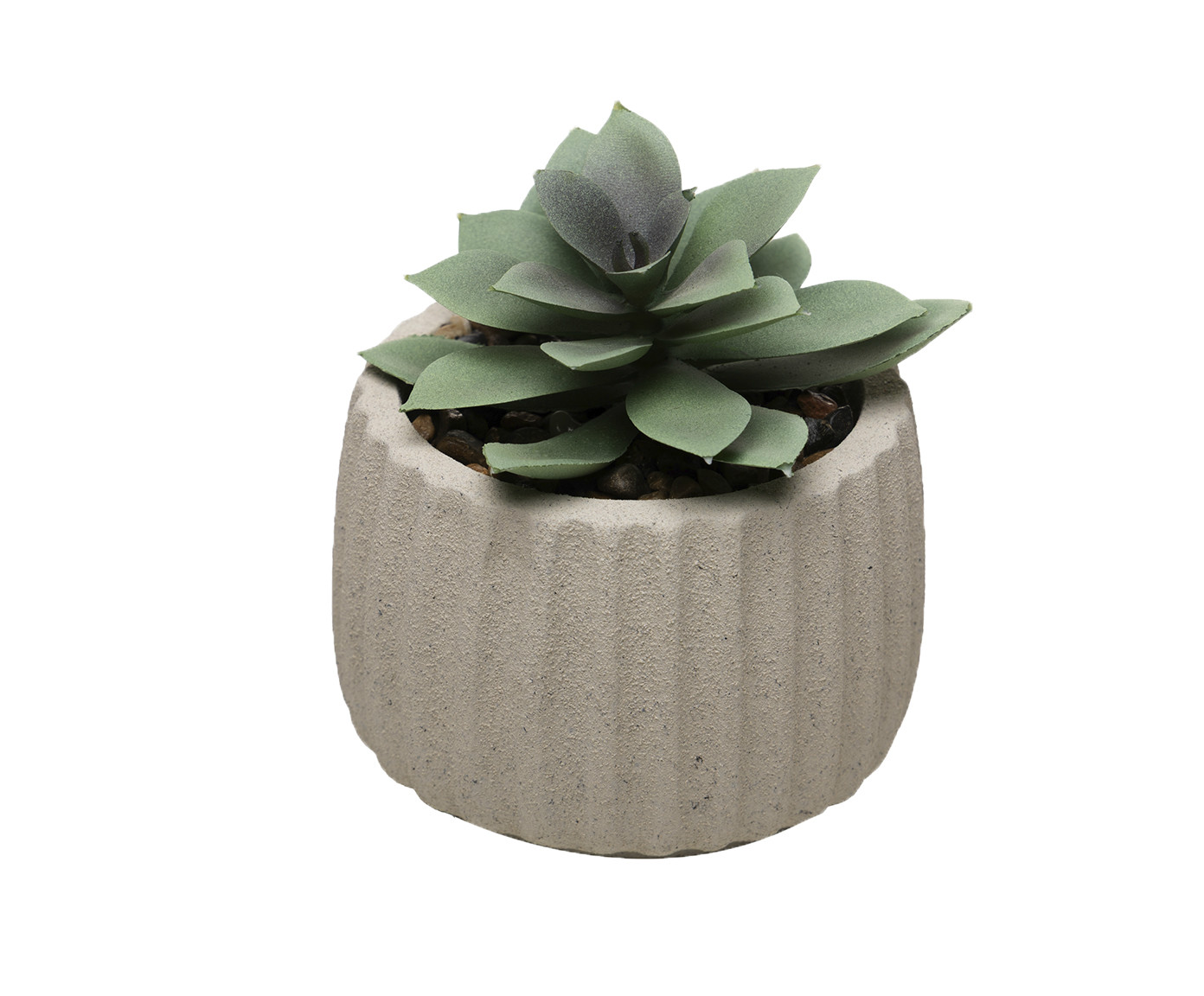 Cachepot com Suculenta Artificial Geometry Bege Cimento - image 0