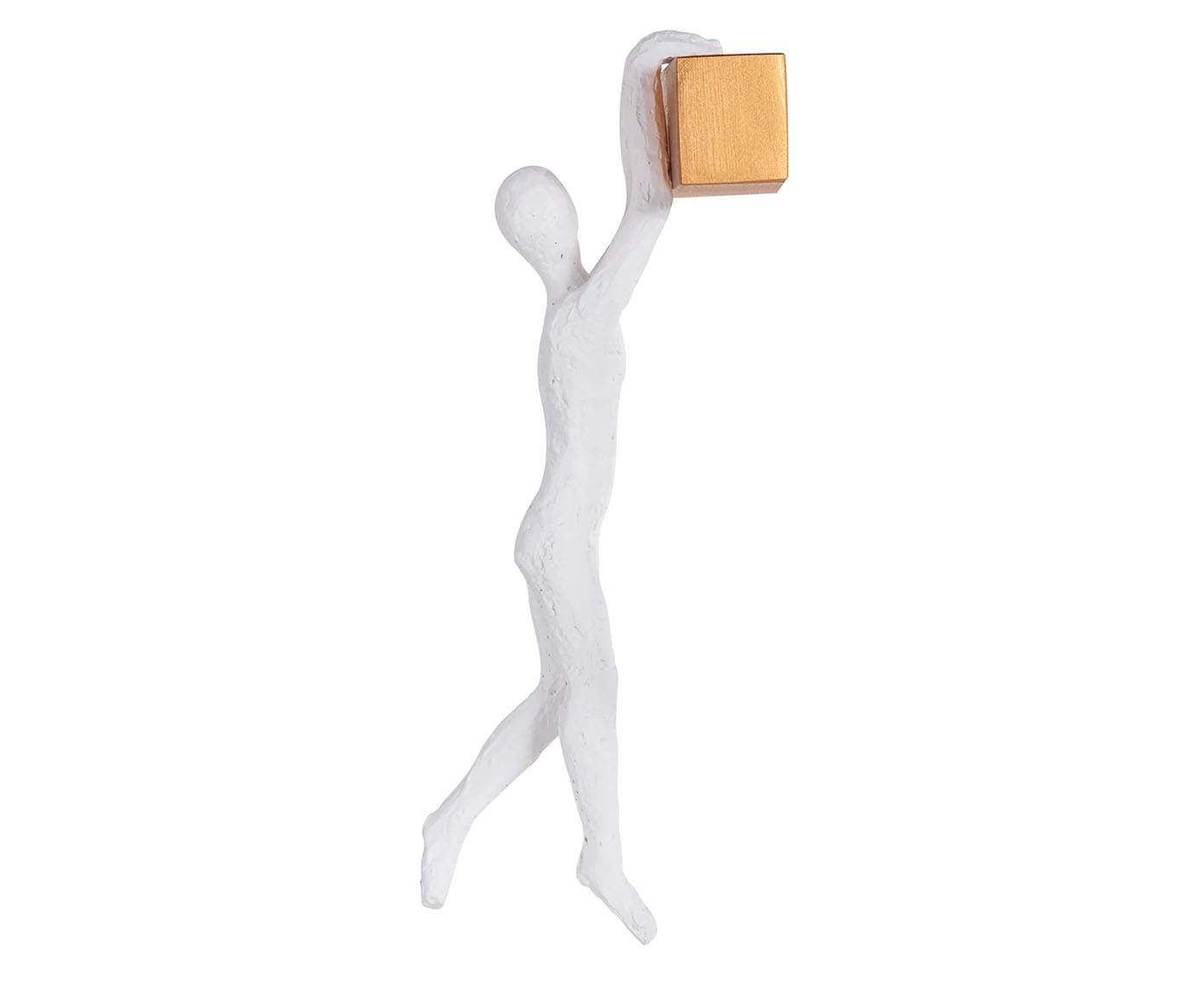 Adorno de Parede Homem Escalando Lateral Branco e Dourado - image 0