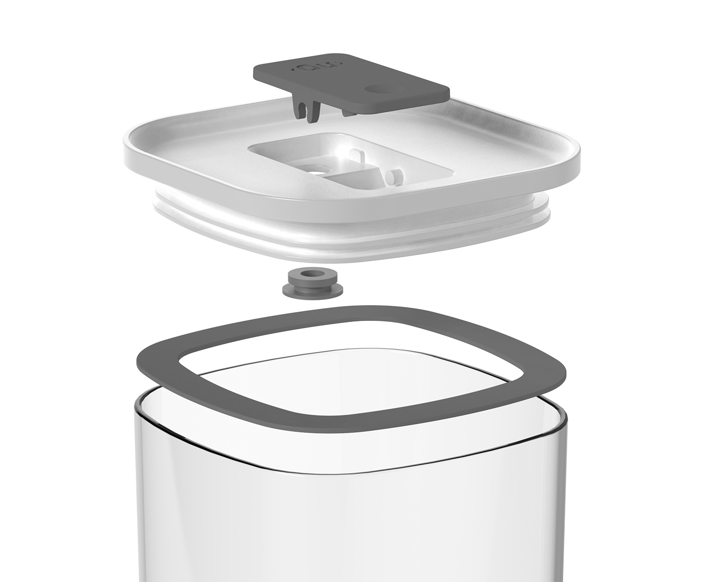 Pote Herm&eacute;tico Quadrado Duo Lock Branco Fechado Branco - image 1
