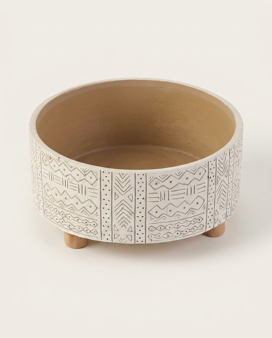 Cachepot Aravis Branco e Marrom - image 0