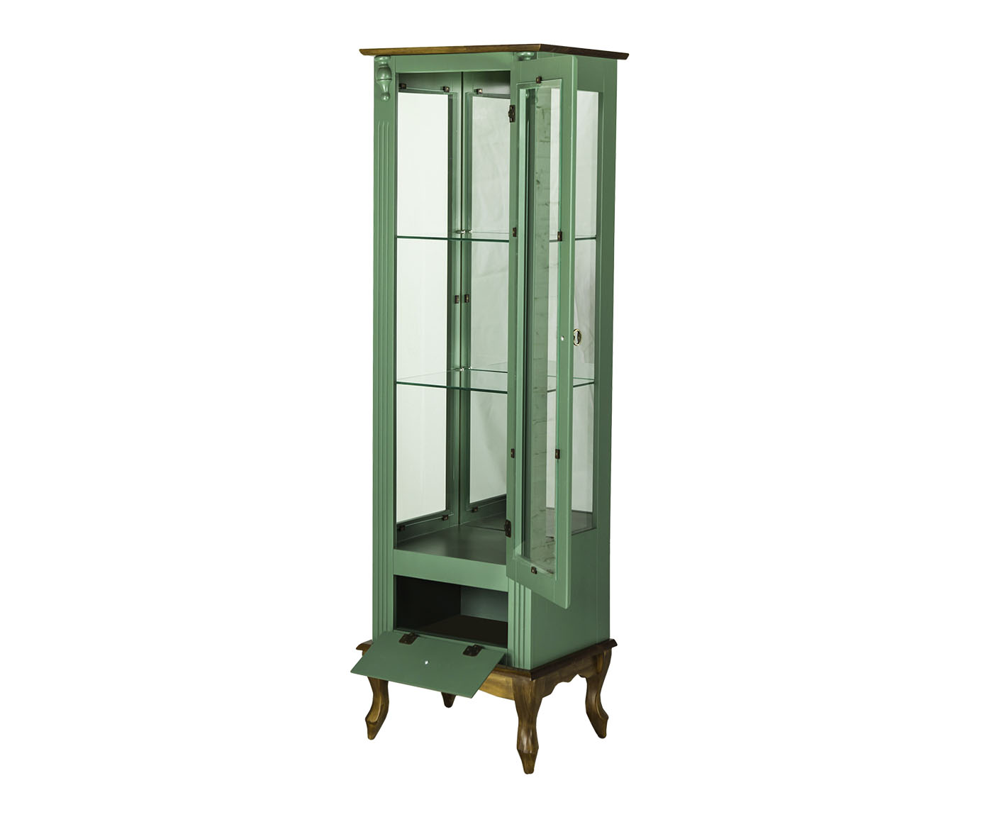 Vitrine Luiz Xv Rafaldini Verde Kalle e Imbuia Glaser - image 1