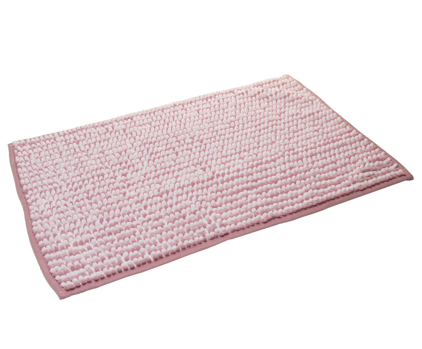 Tapete para Banheiro Comfort Branco e Rosa Chenille - image 1