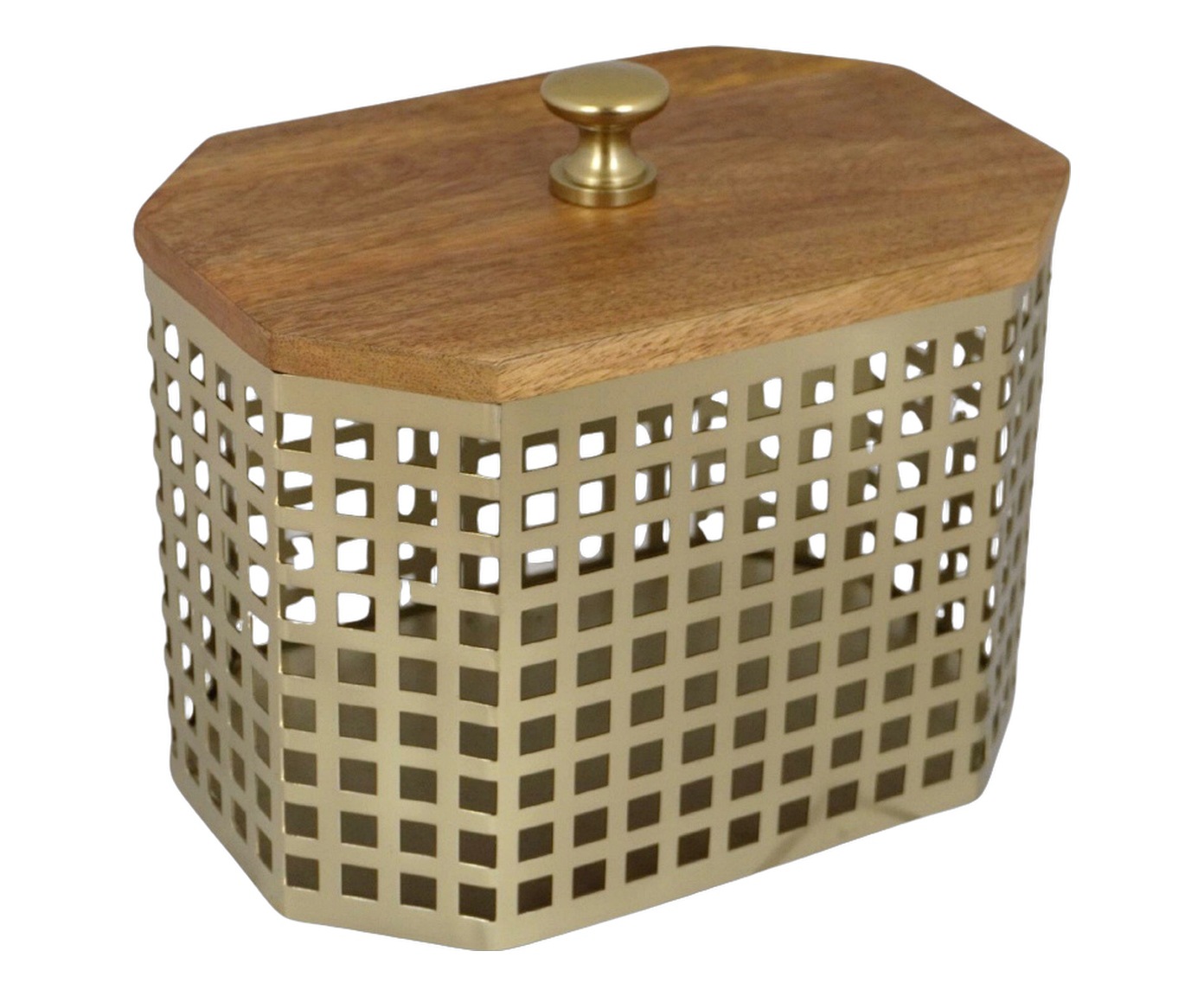 Porta-Objetos Decorativo Boxis Dourado e Marrom image number 0