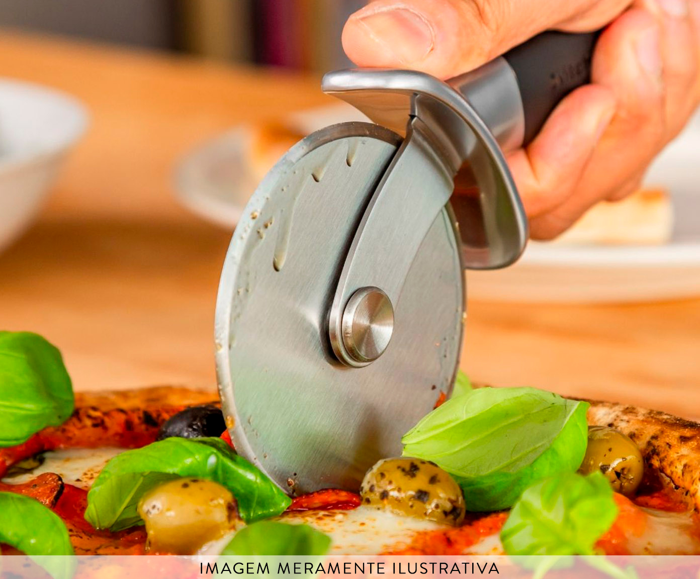 Cortador de Pizza Profissional em Inox Kitchenaid Preto image number 3