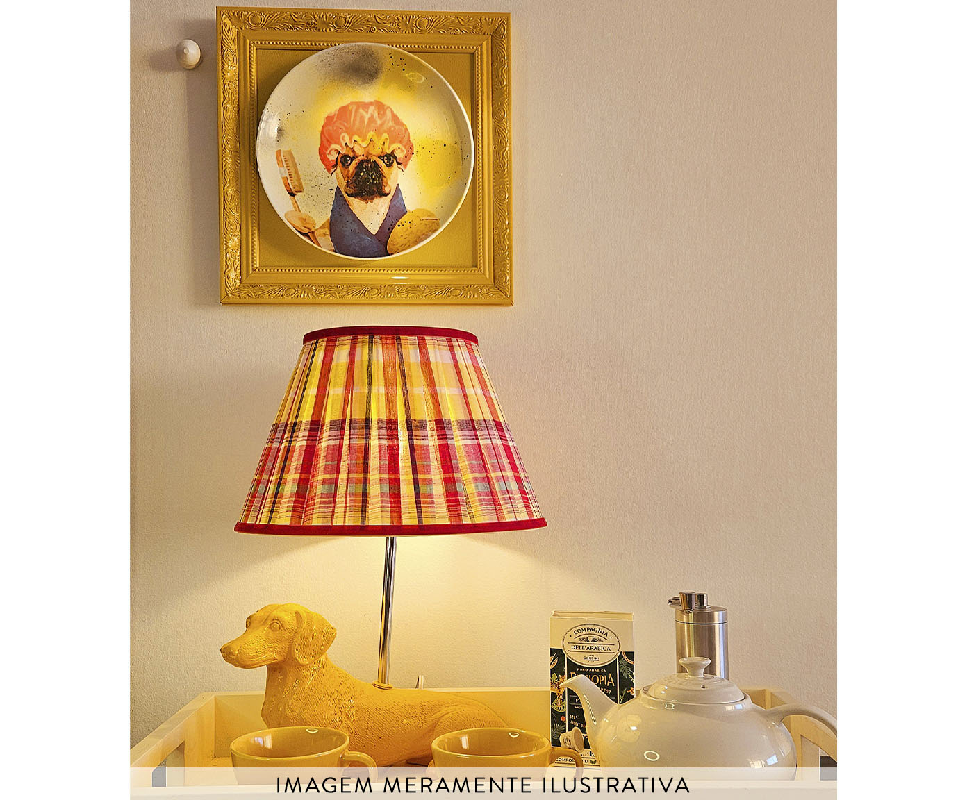 Base Lumin&aacute;ria Cachorro Dachshund Amarelo - image 1