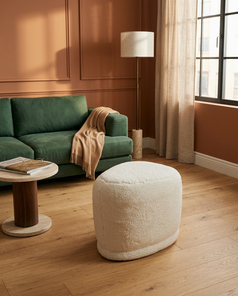 Puff Petit em Boucle Longo Off-White image number 5