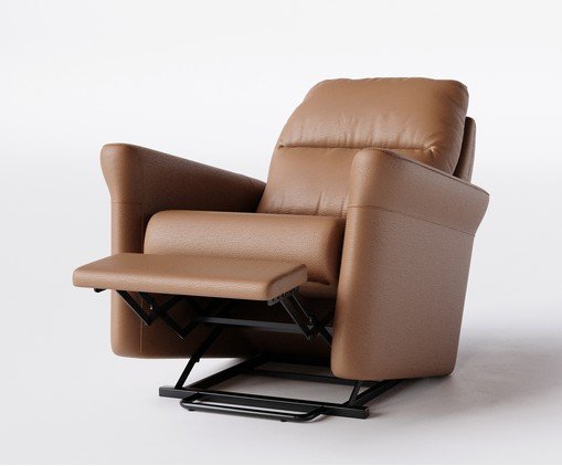 Poltrona Blend com Lift Couro Brown image number 3