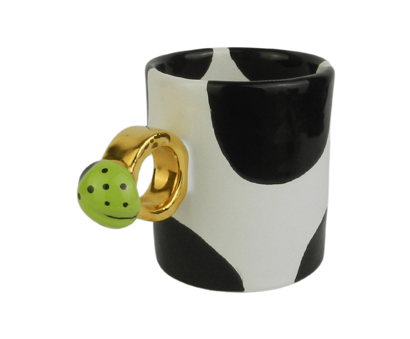 Caneca Lady Gold Art com Bolas Pretas image number 0