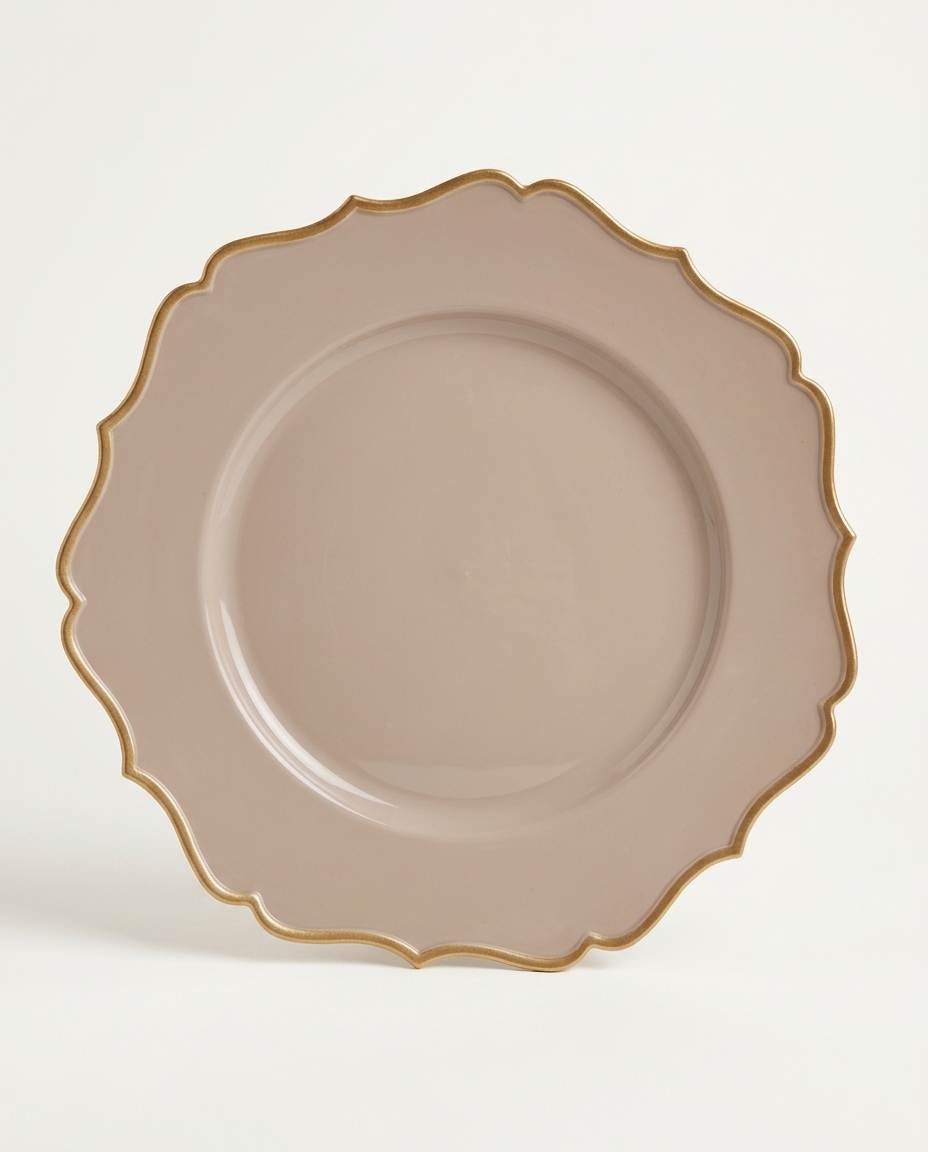 Sousplat Oits - Bege com - Dourado - image 0