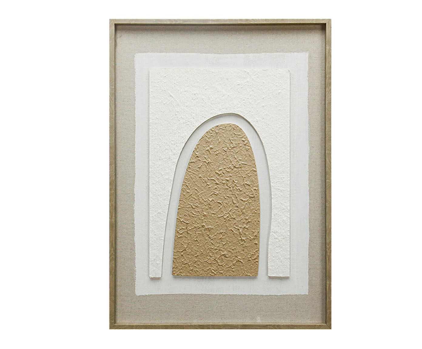 Quadro Decorativo em Linho Arc Bege e Branco image number 0