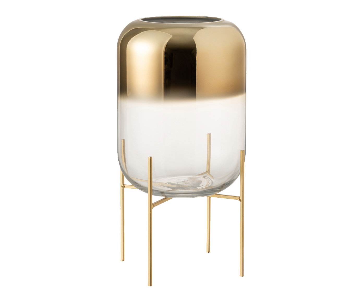 Vaso Oceanne Transparente e Dourado image number 1