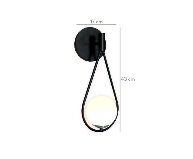 Jogo de Arandelas Moon Gota Preto - Bivolt image number 1
