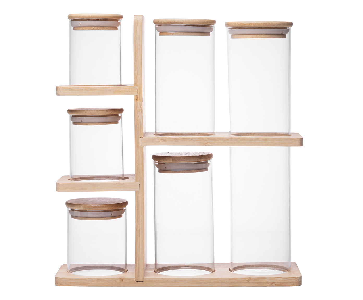Jogo de Porta Mantimentos com Suporte Bambu - image 0