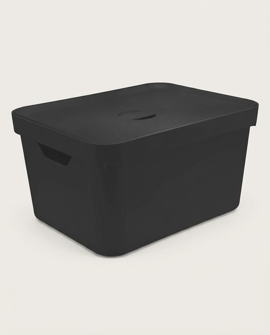 Caixa Organizadora Cube com Tampa Preto - image 0