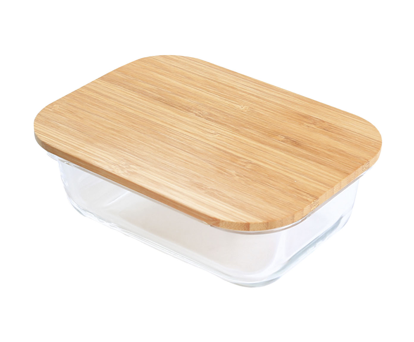 Pote Retangular Tampa Flat Bambu - 420ml - image 0