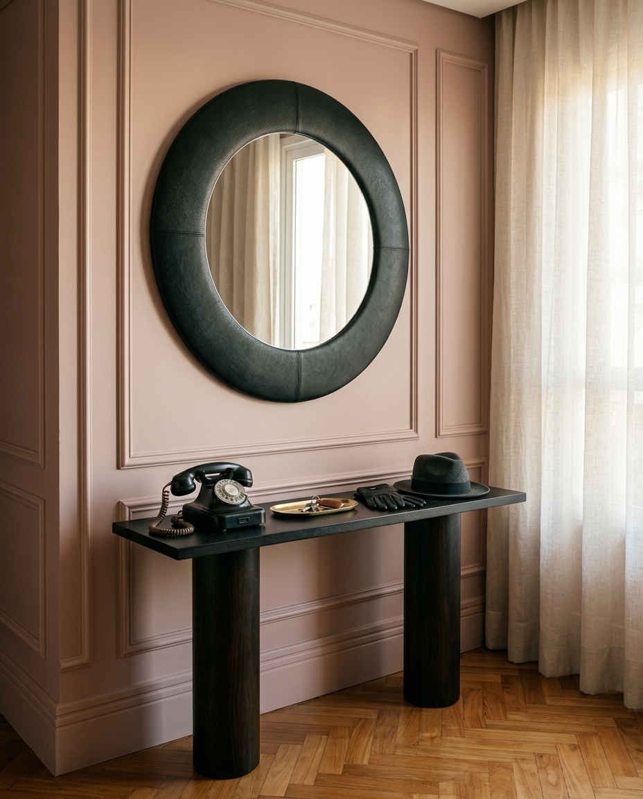 Espelho Madrid em Corino Preto - 60cm image number 5