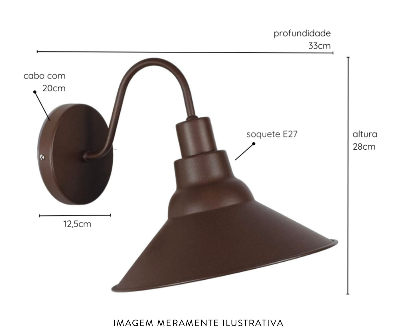 Arandela Judith Marrom Corten image number 1