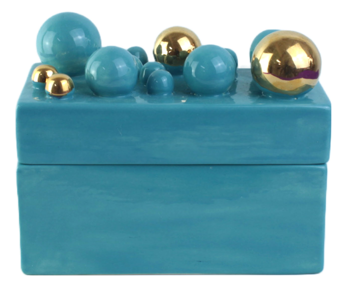 Caixa Greta Sphere Azul Piscina com Ouro image number 0