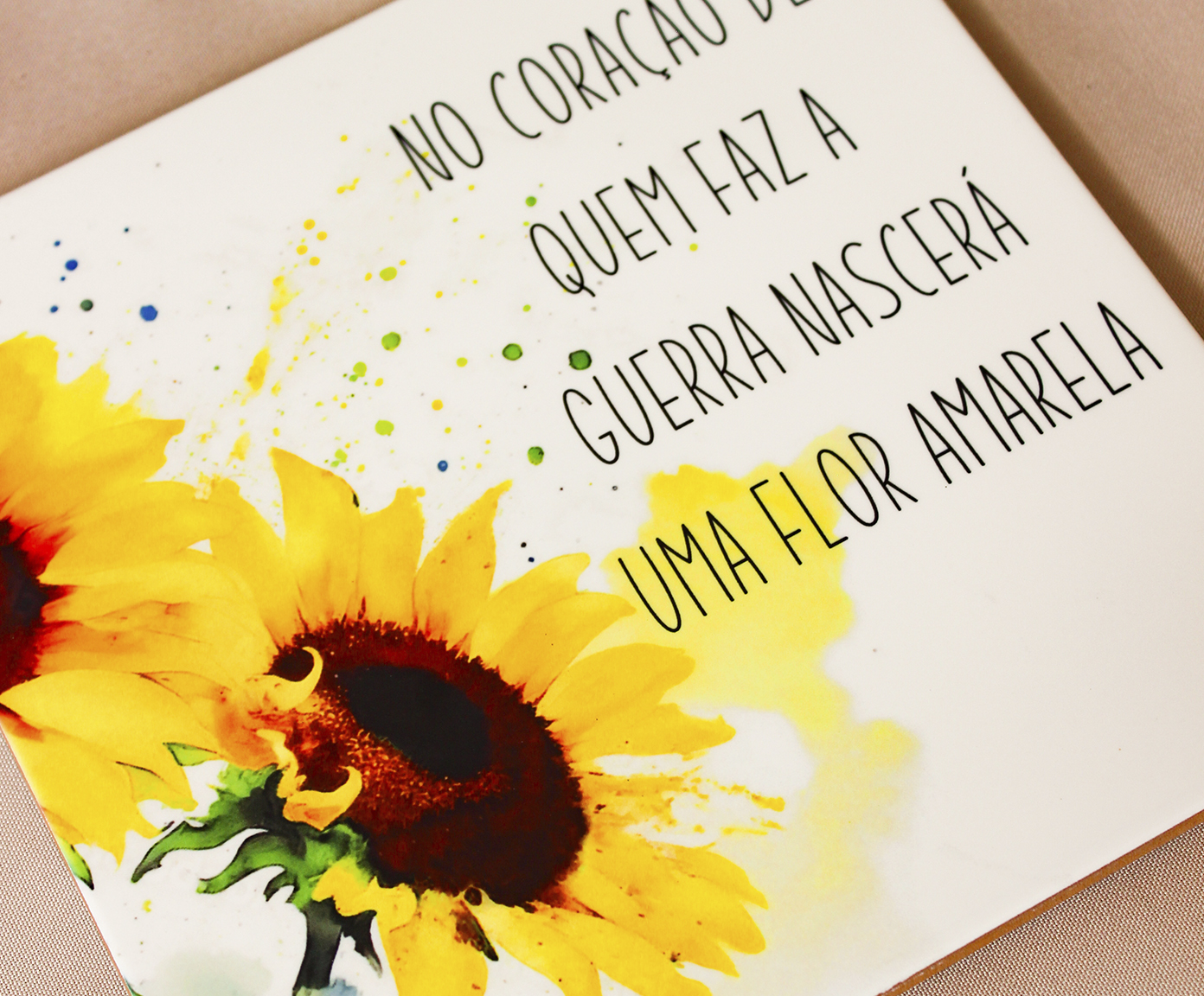Azulejo Decorativo "Girassol Amarelo" image number 1