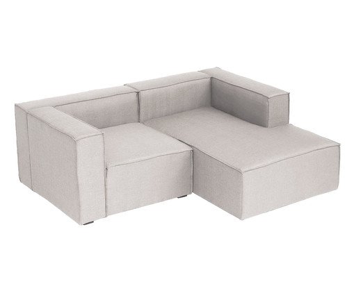 Sof&aacute; 2 M&oacute;dulos Chaise Mensa Cinza Claro image number 2