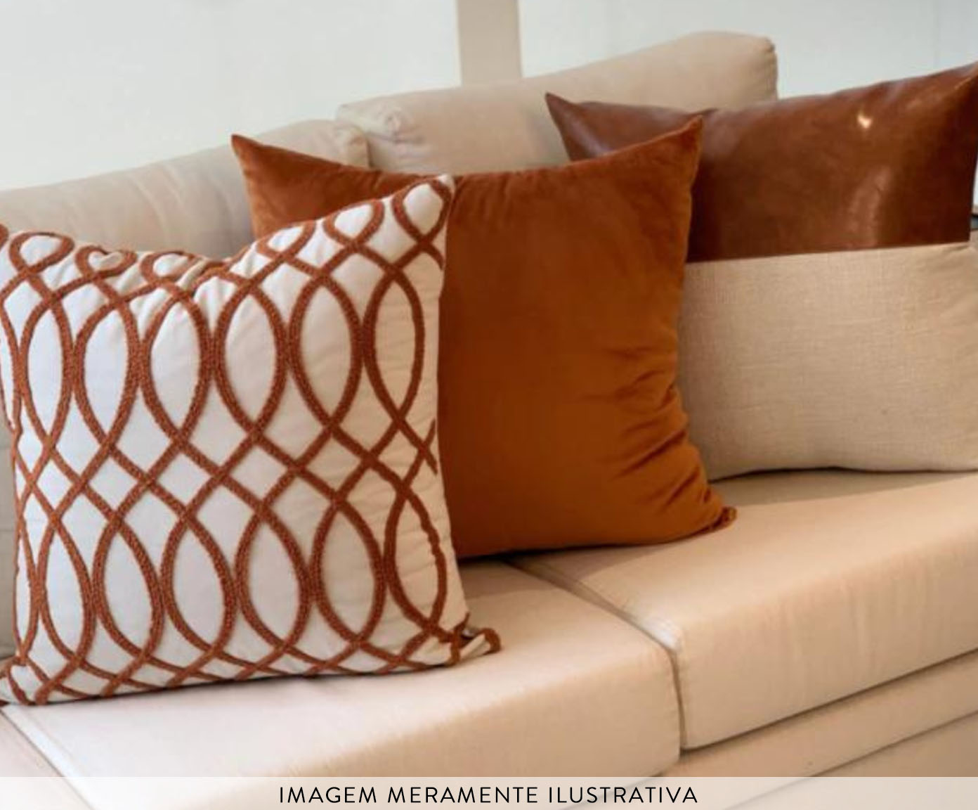 Jogo de Almofadas Cobre & Off White image number 1