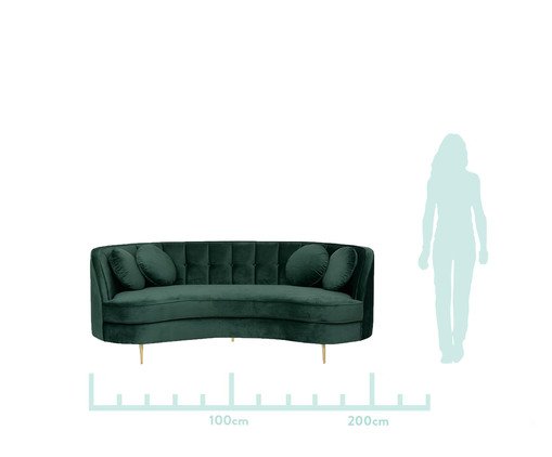 Sof&aacute; Living em Veludo Marilyn - Verde Tiffany image number 7