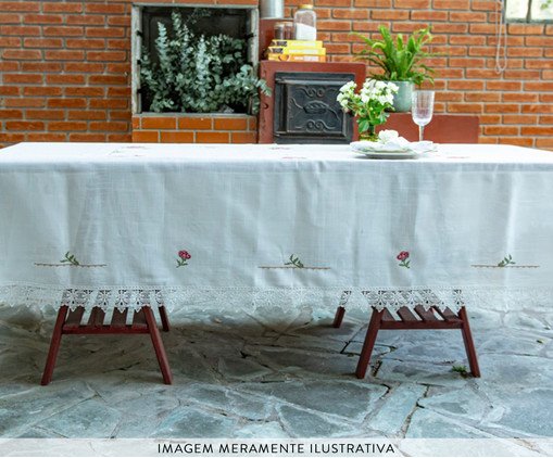 Toalha de Mesa com Renda Guipir Branca image number 4